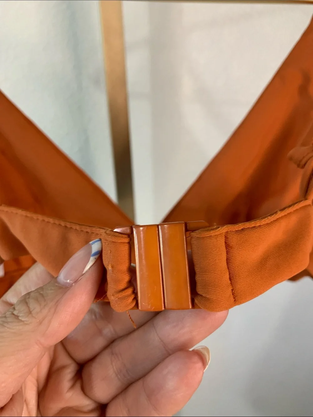 Polly- Women's Triangle Bralette - Rust Orange- Size 6